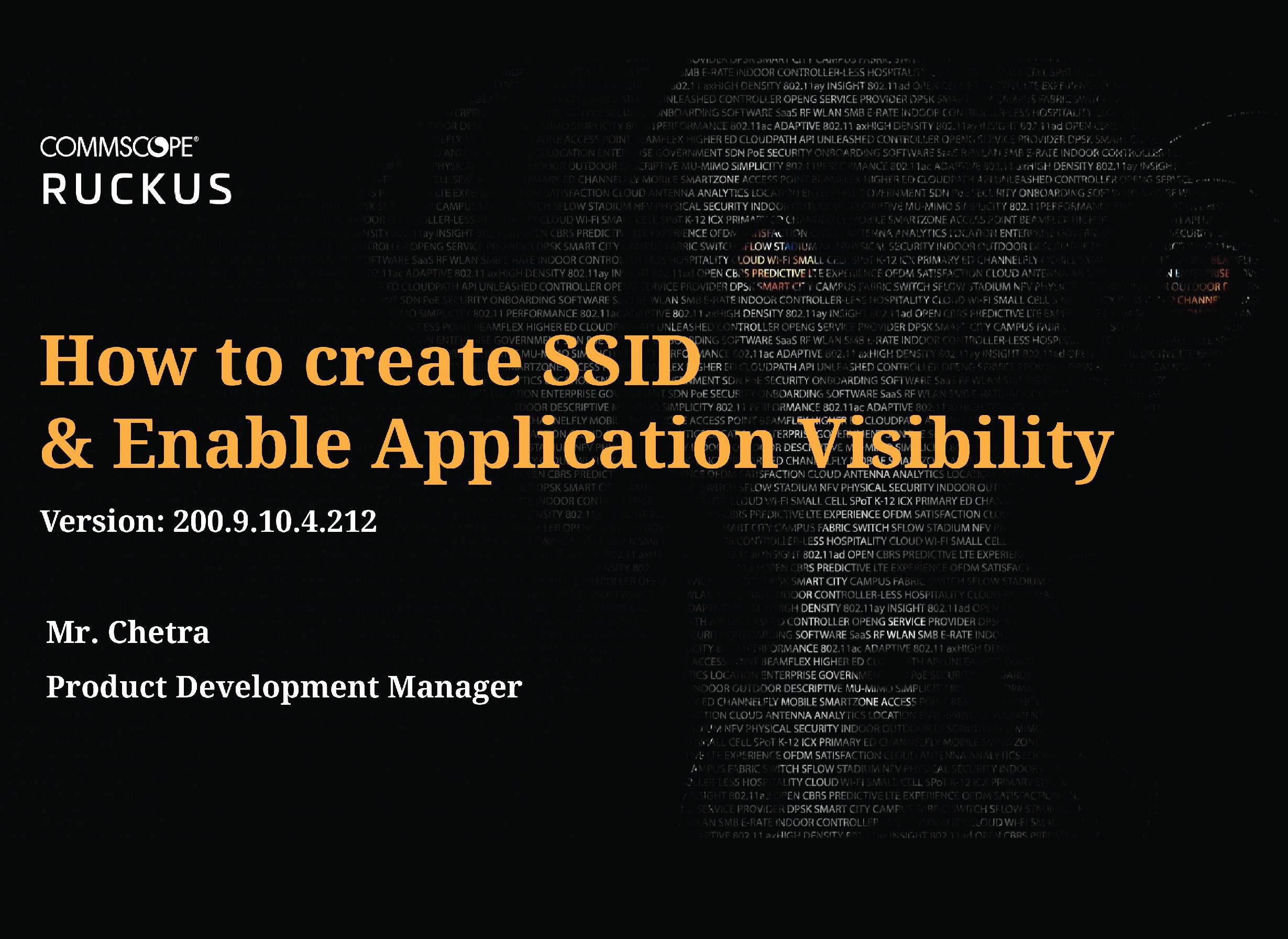 How to create SSID and Enable Application Visibility.